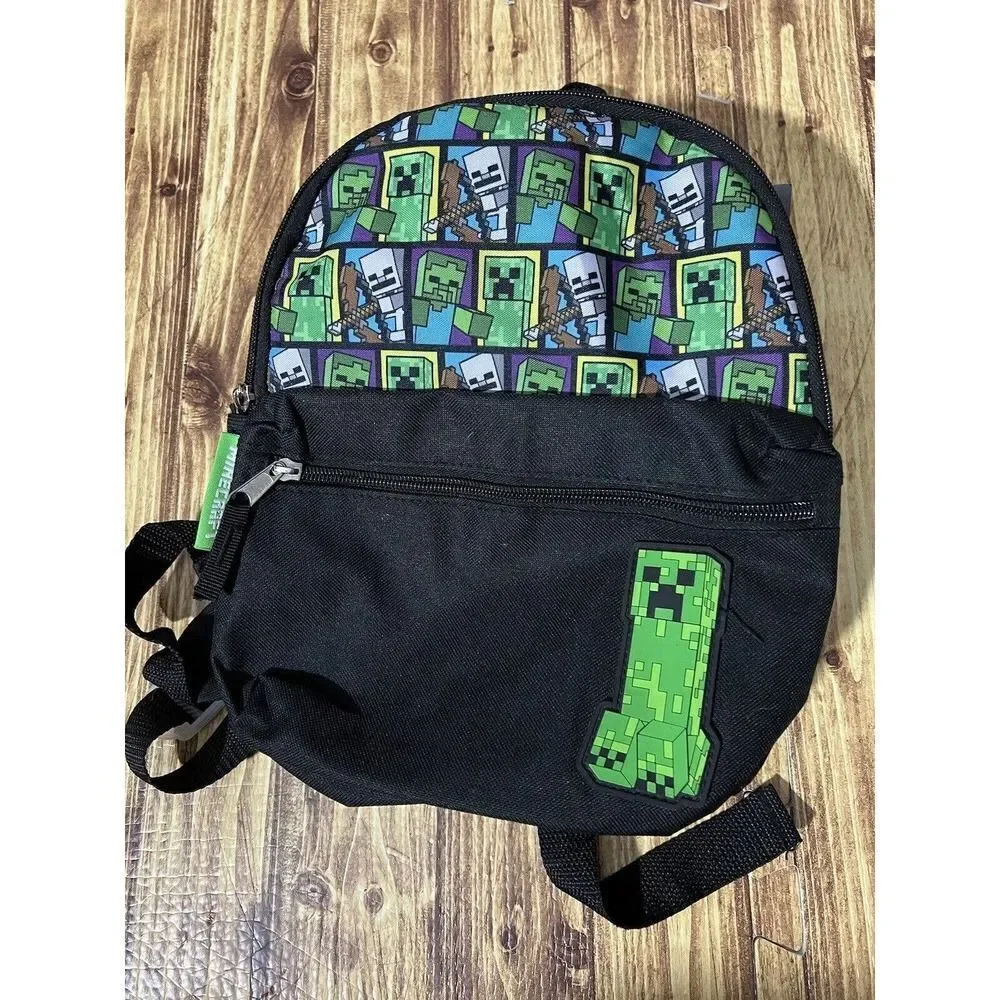 Minecraft Creeper Mini Kids Backpack Zip Up